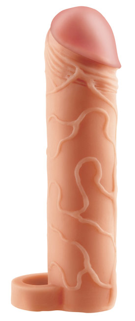 Extension pene realistica 2,5 cm con anillo testiculos