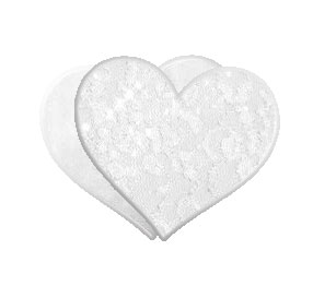 Cubrepezones Nippies Corazones Blanco